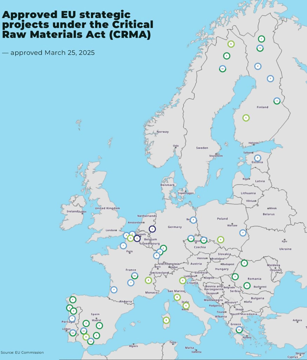 Approved EU strategic projects under the Critical Raw Materials Act CRMA 875x1024 site